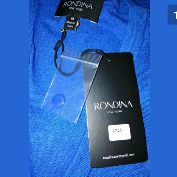 Rondina Designer Cardigan Royal Blue Loose Upper Fitted at Hips Button Up Medium - Picture 3 of 9